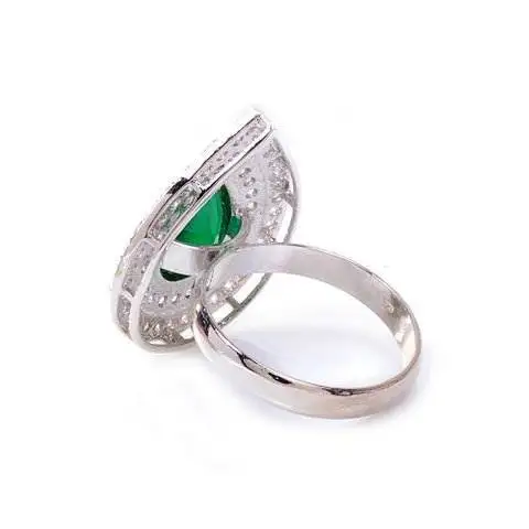 Natural Green Onyx & White CZ Handmade Gemstone Attractive Fashionable Rings