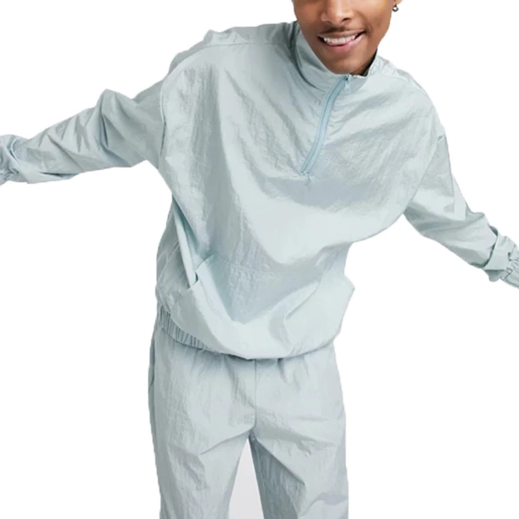 2024 Wholesale Zip Back Pocket color block Oversized Windbreaker Custom Two Piece Pants Mens Nylon Tracksuit