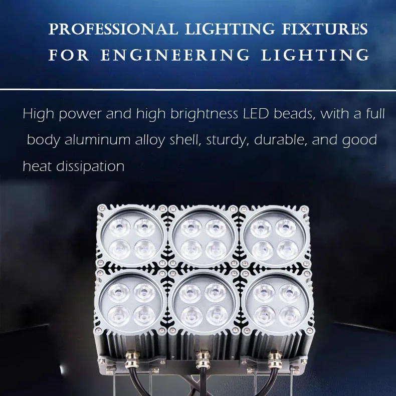 Power 216 watt own mold unique design 6 headers Reflector LED floodlight for landscape lighting