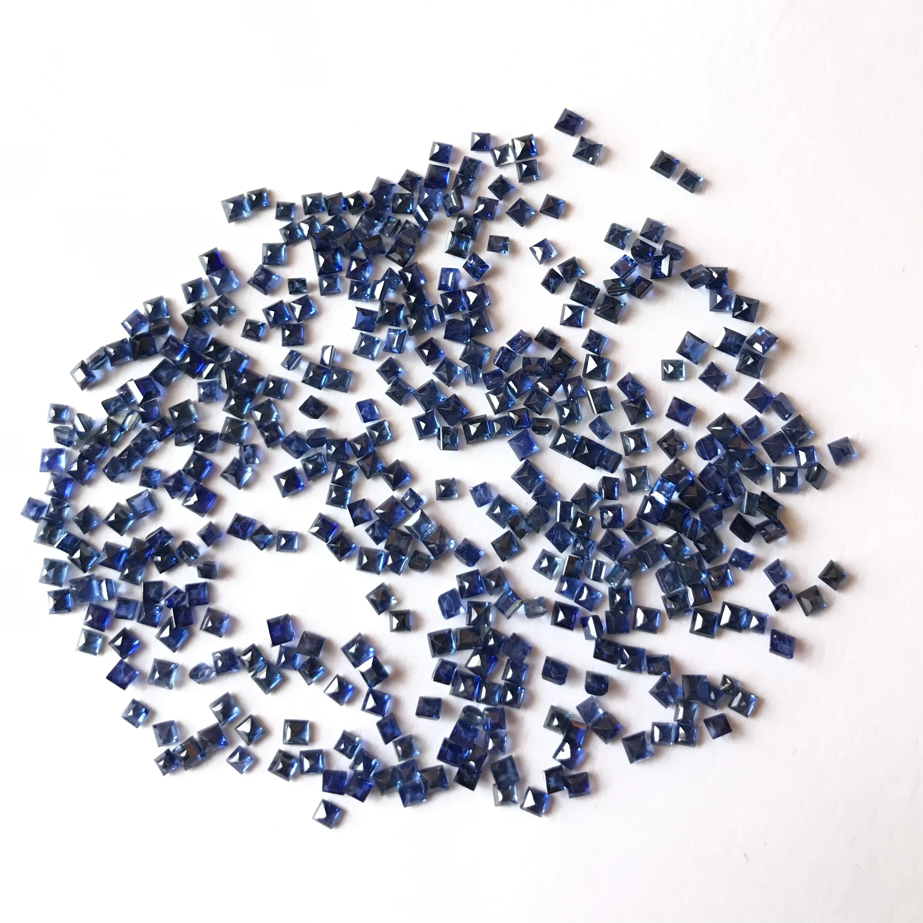 1.5-3mm Square Natural Blue Sapphire Loose Gemstones Faceted Sapphire Natural Stone For Jewelry Making Wholesale Price Vivaaz G