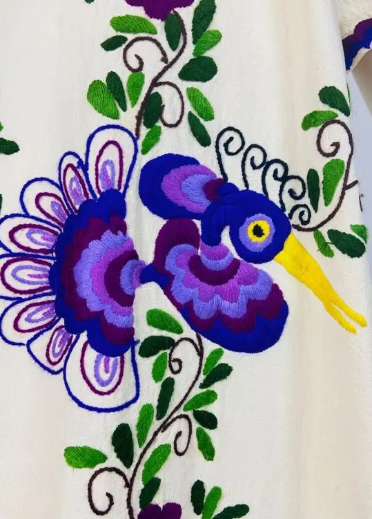 Embroidered Ukrainian Dresses Custom Designer V-Neck Open Front Fashion Party Wear Dress With Embroidery Work at Wholesale