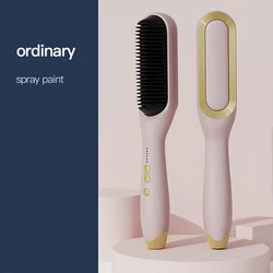 Wholesale Customization Salon Hair Dryer Comb Hot Air Hair Straightener Brush Electric Ceramic Pink 3 Styles Hair Technology