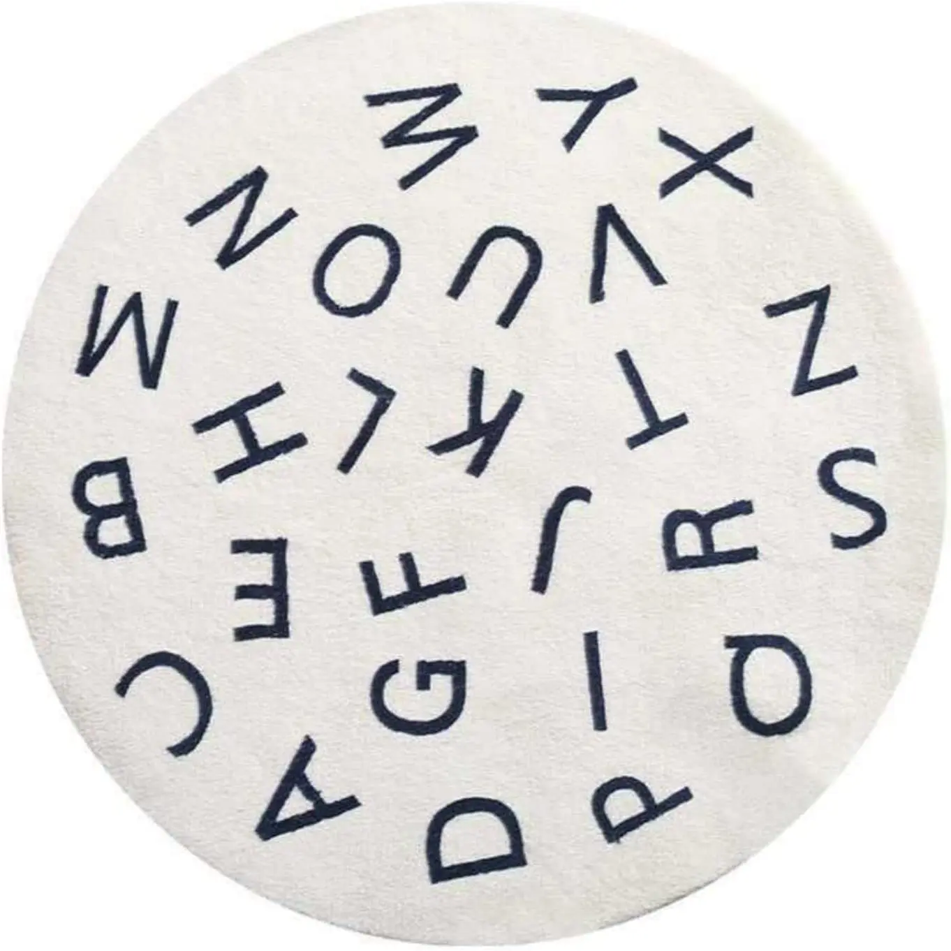 Round ABC Kids Carpet Children Educational Learn Fun Rug Hand Woven Alphabet Baby Crawling Mat Activity Centerpiece Play Mat