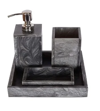 Набор из 4 предметов для ванной комнаты смолы набор в модном стиле держатель зубных щеток диспенсер мыла Коробка зеркале индивидуальный