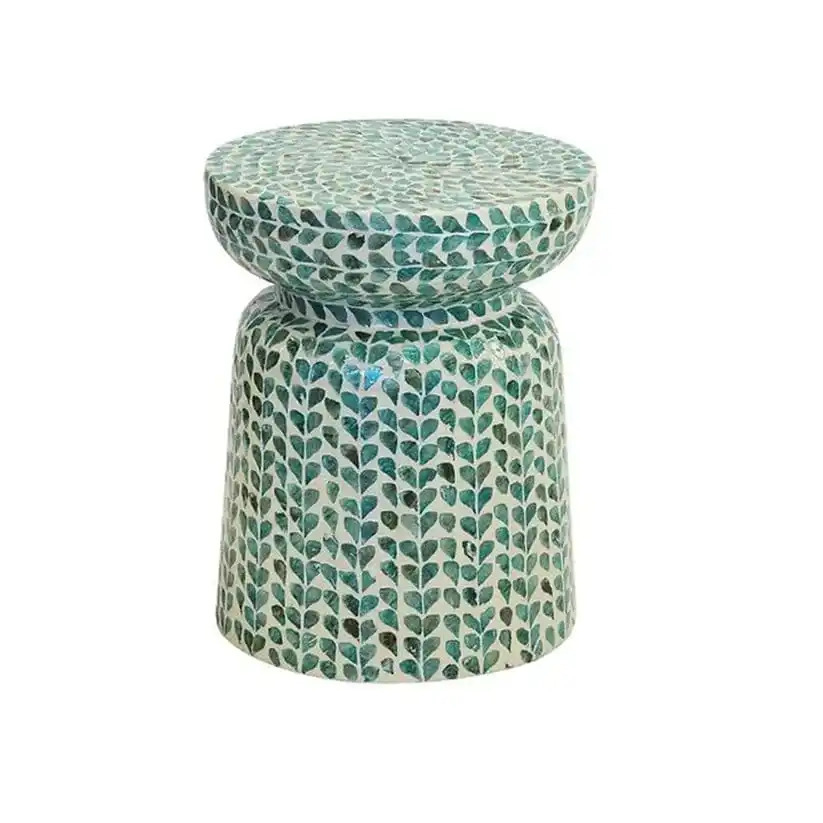 Wholesale New Handcrafted Bone Inlay Drum Stool Tables Modern Design Home Office Furniture Outdoor Use Direct Indian Exporter