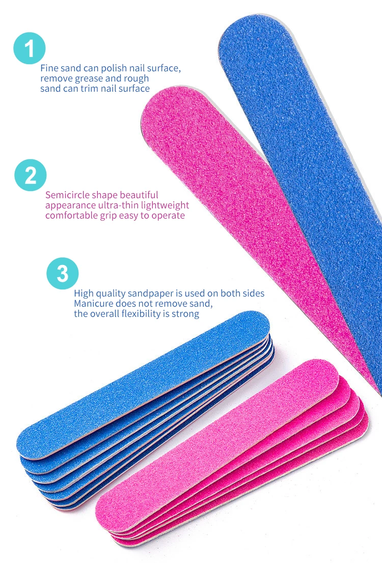 Wholesale cheap nail file double side Emery Board Baby Nail File 80 100180 240 Disposable Mini Nail File