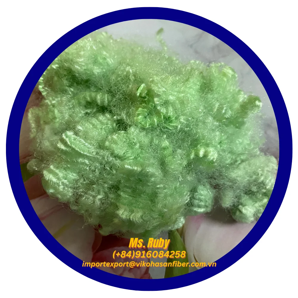 For Sales Recycled Fiber 15D HS Green Hollow Siliconized A Grade and GRS fibre for Filling Toy Sofa Pillow Quilt Car Furniture