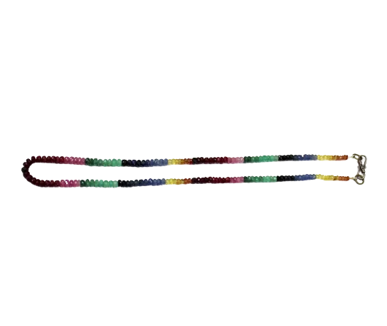 Wholesale Prices Multi Colored Sapphire Single Strand Necklace For Women Wearing Uses Necklace Manufacture in India