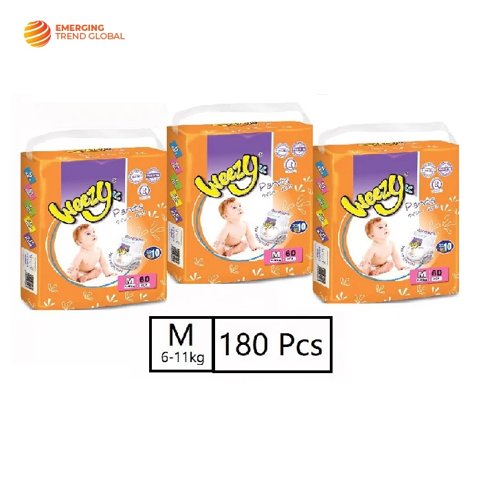Good Quality Hot Selling 3-25KG Weezy Disposable Baby Diaper Pants With Soft Fluff Pulp Material Breathable Diapers For Baby Use