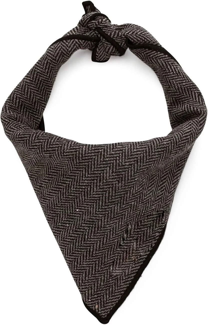 Wholesale Dark Grey Dog Bandana With Black Trim Fits Small Medium Large Dogs Soft Breathable Cotton Bandana