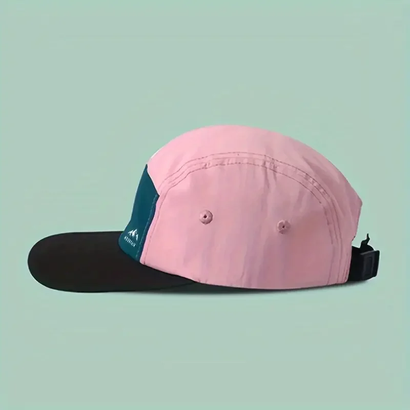 Retro Color-Matching Five-Piece Hat Quick-Drying Waterproof Soft Top Duckbill Hat Trendy Outdoor Sports Sun Hat Flat Brim Hat