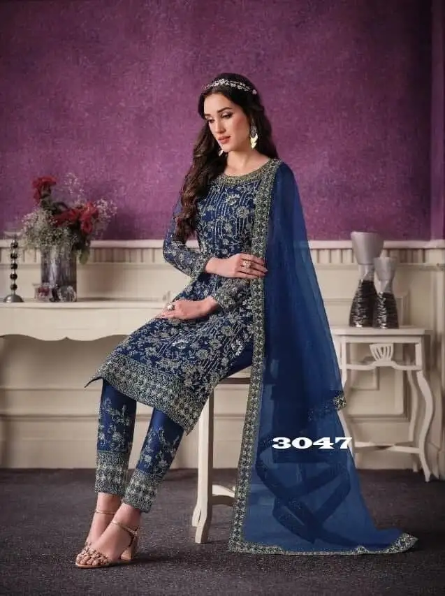 Современный модный дизайнерский индийский пакистанский лужайный льняной хлопковый жоржет 3 шт. костюмы доступны по оптовой цене 2022 Индия сурат