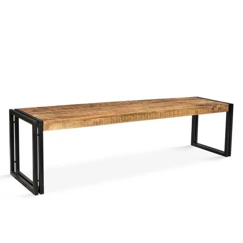 Hot Sale 100% New Arrival Indoors Outdoors Teak Mahogany Wood Powder Coat Iron Metal Classic Modern Industrial Iron Wood Bench