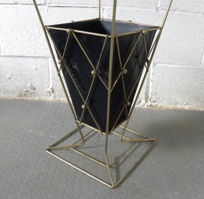 Gold and Black Umbrella Stand with Hanging Option Custom Size Accepted Ideal for Home Decoration and Rain Gear Storage