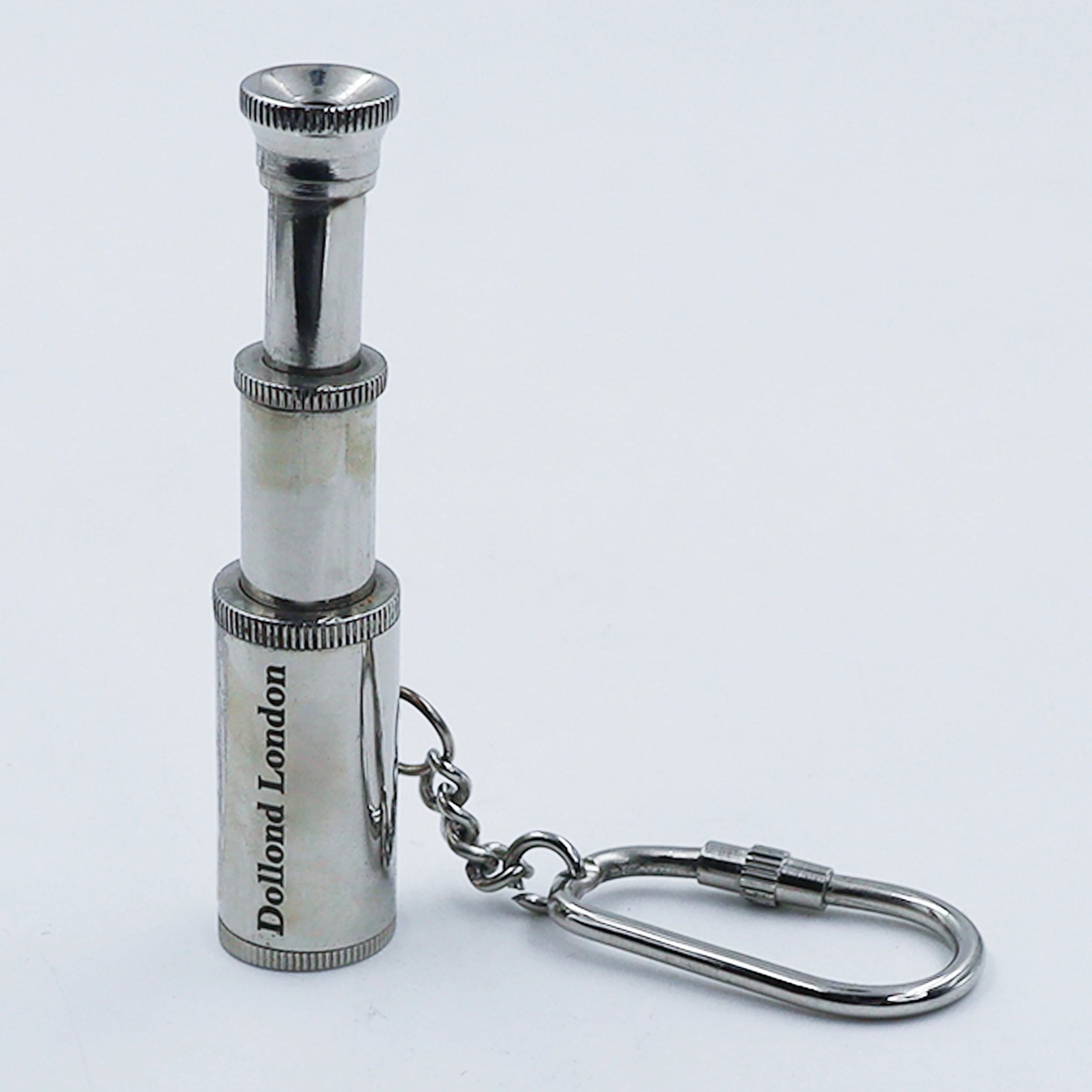 Antique Brass Silver Miniature Nautical Keychain Nickel Finish Telescope Keychain Ring Leather Keychains for Nautical Gift Keys