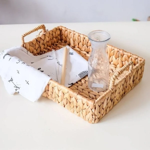 Cheapest Price Seagrass Woven Baskets Elegant Storage Wholesale Rectangular Rattan Wicker Baskets Bamboo Products Home Organizer