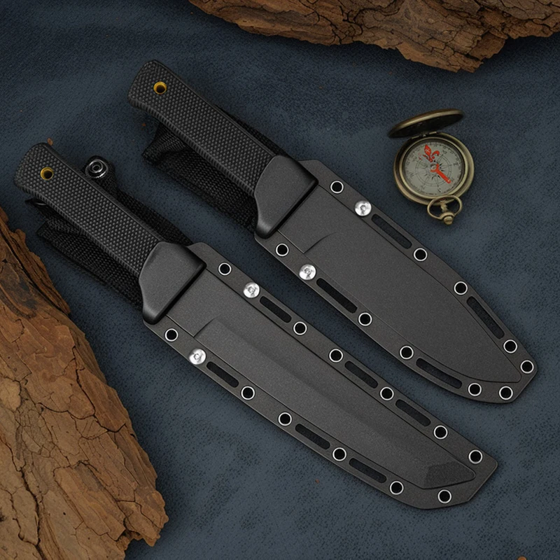Outdoor Hunting EDC Pocket Knives with Horn Handle Stainless Steel Blade Resin and Plastic Material for DIY Grading