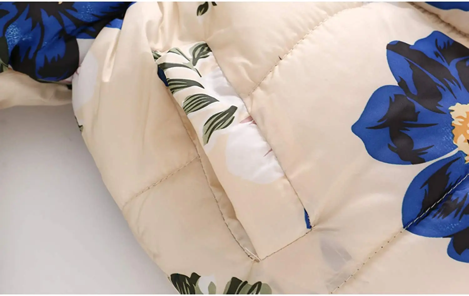 custom Wholesale OEM high quality full print kid winter coat girl with fur hood full pattern print fur hood girls kid sets