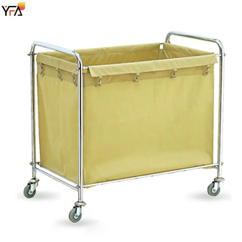 Housekeeping Serving Trolley Hotel Linen Cart Laundry Clothes Rack Cleaning Linen Trolley With 4Inch Wheels Laundry Cart