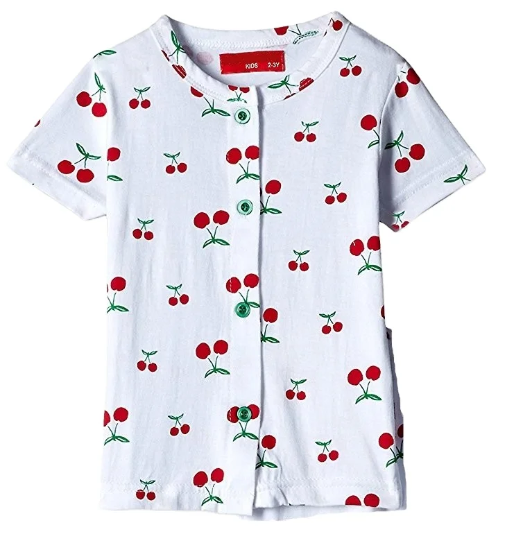 Wholesale Custom 160g 180g 200g pure cotton breathable Loungewear all over print Short Sleeve Sleepwear 2pcs Pajamas For girls