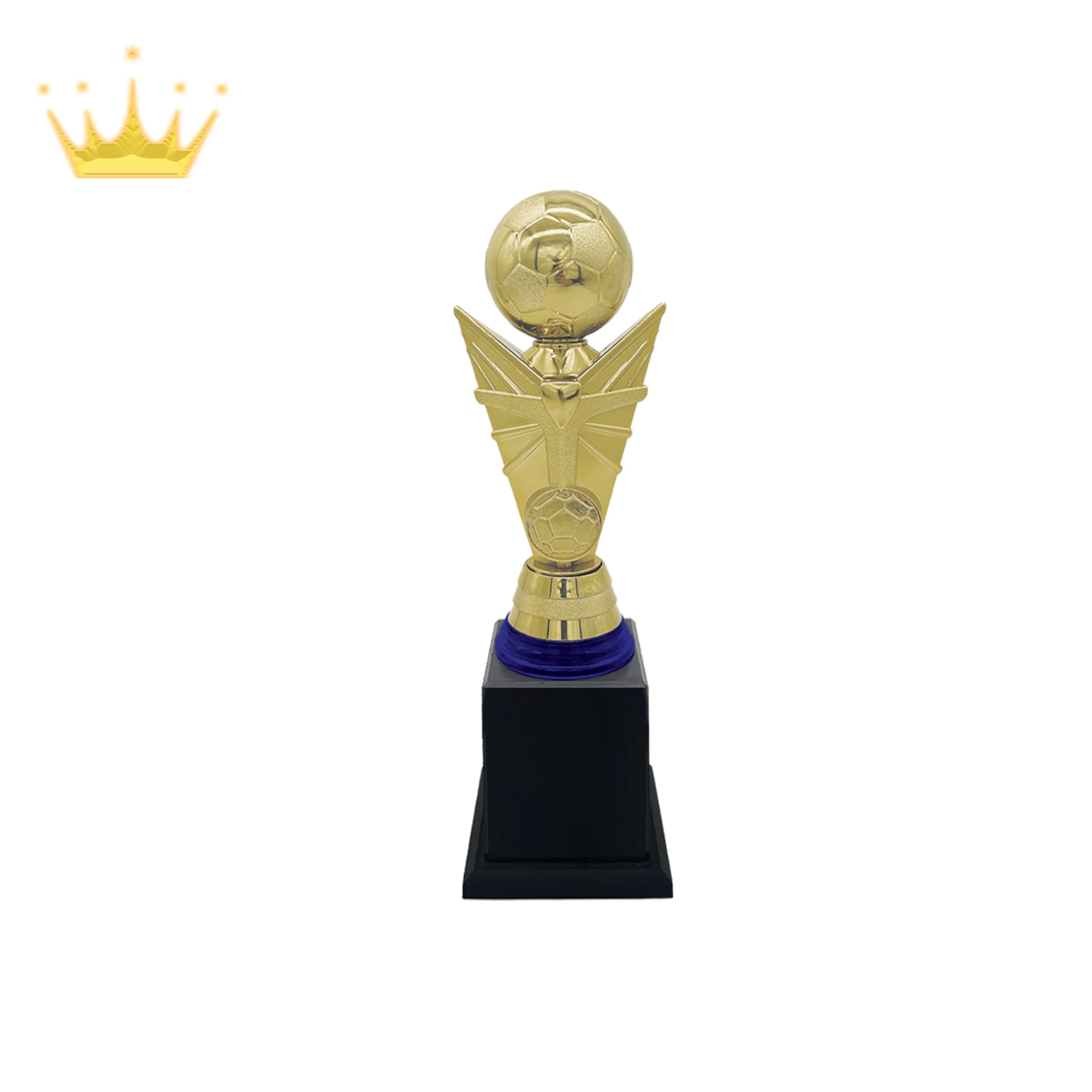 Small Mini Plastic Cheap Football Trophy Gold Red, Gold Blue, Silver Red, Silver Blue Elegant Trophy Assembly