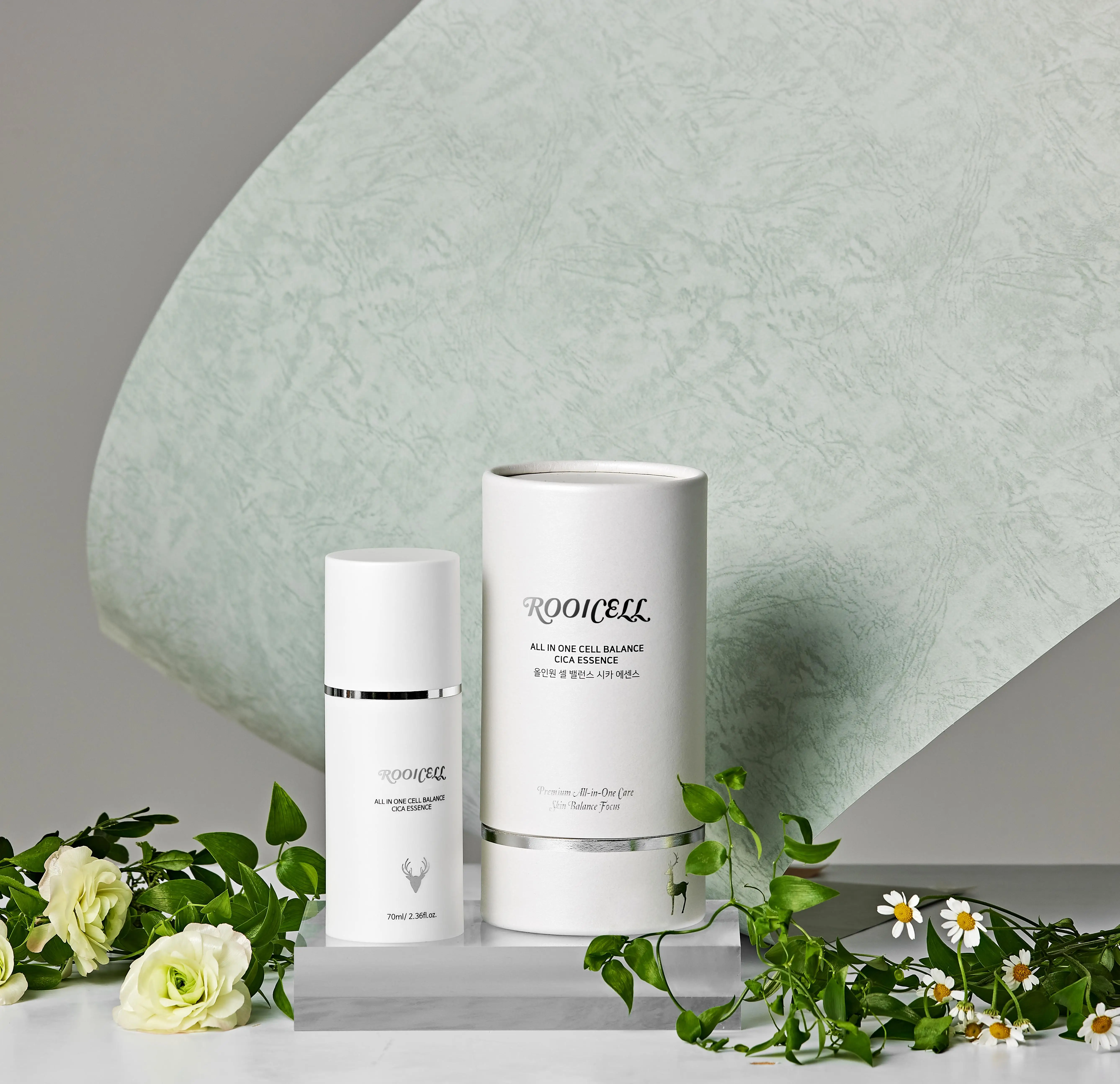 OEM Private Label Custom Logo Facial Serum Rooicell All in One Cell Balance Cica Essence (Silver) 70ml