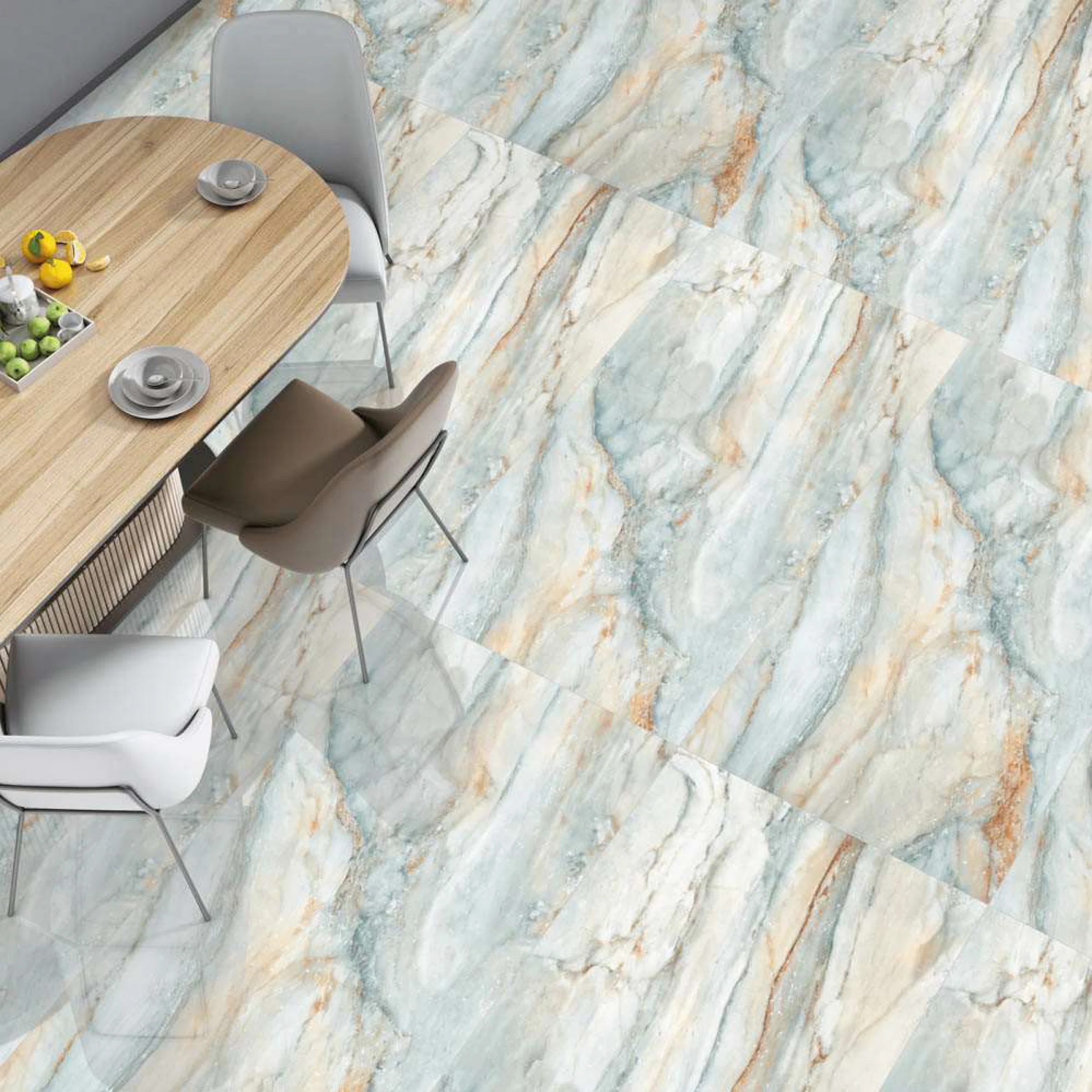 Indian Style Interior Quality Selections Indoor Decor Villa Glazed Blue Marble Look Blue Veins 1200x600 Porcelain Tiles Price