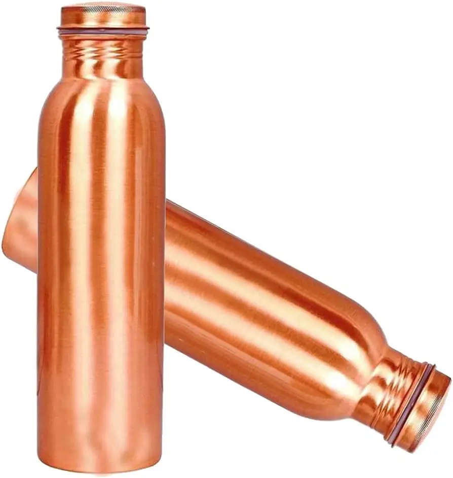 AYURVEDA COPPER 100% Pure Copper Water Bottle 1000 ml  Set of 1 Bottle Wholesale from Amayra Crystals Exports India