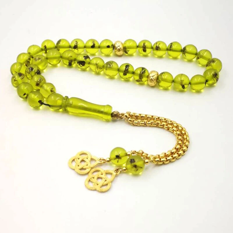 Зеленые цветные четки счетчик Tasbih tasbeeh камни стеклянные кисточки Ramadan Eid подарок Мусульманский Исламский Tasbeeh OEM сервис