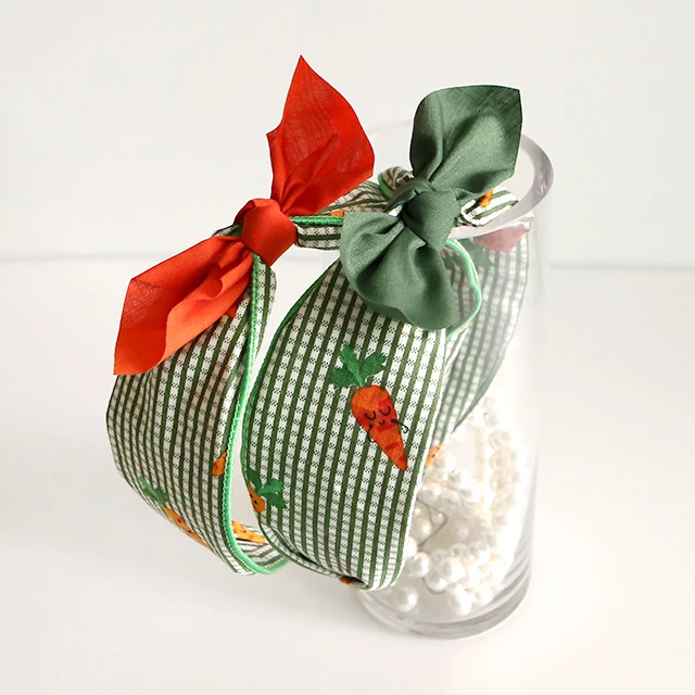 Girls Cute Carrot pattern ribbon headband Korea fashion hair accessory