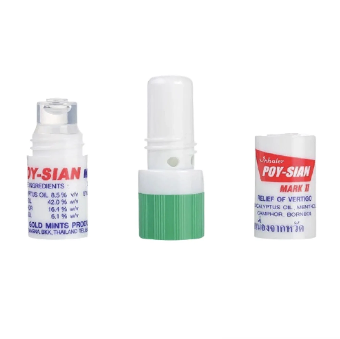 Original POY-SIAN Inhaler 1.7 ml 2 IN 1 Refreshing and Aroma Oil Stick Metered-dose inhaler (MDI) Made in Thailand Pack 60 pcs