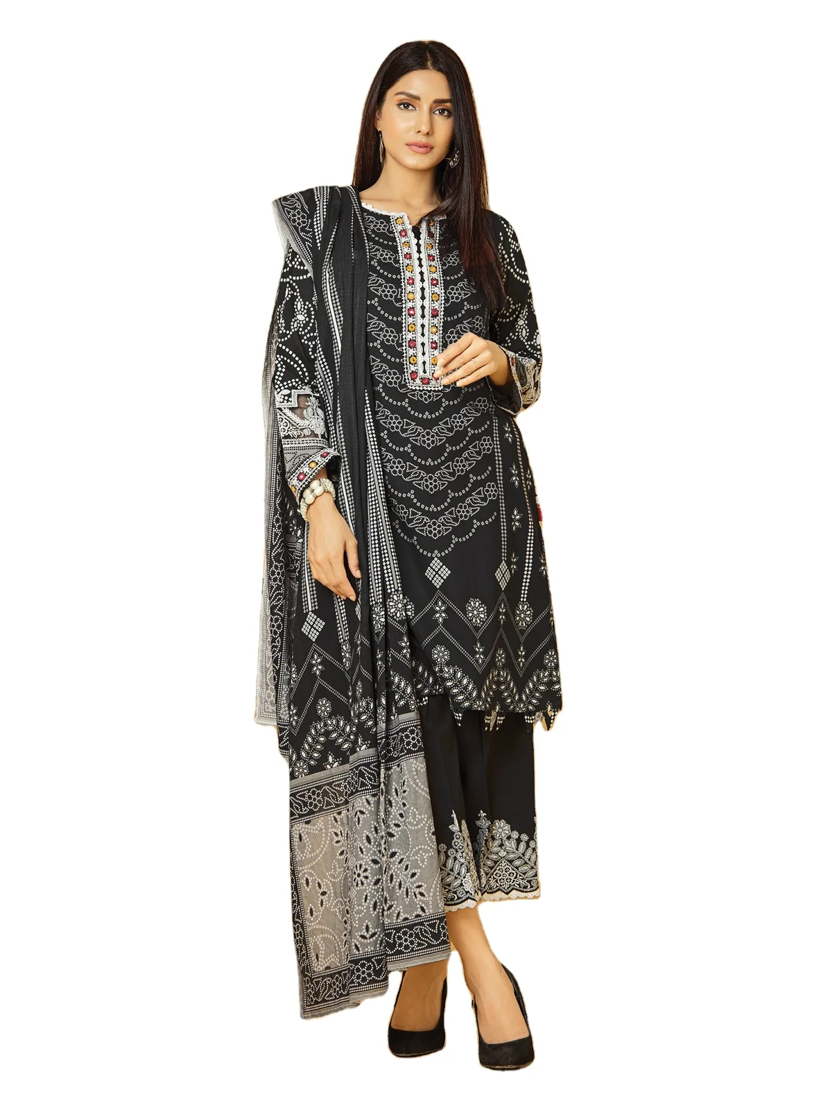 Premium Quality 2022 Wholesale pakistani ladies summer casual shalwar kameez customized color size best stitching Quality