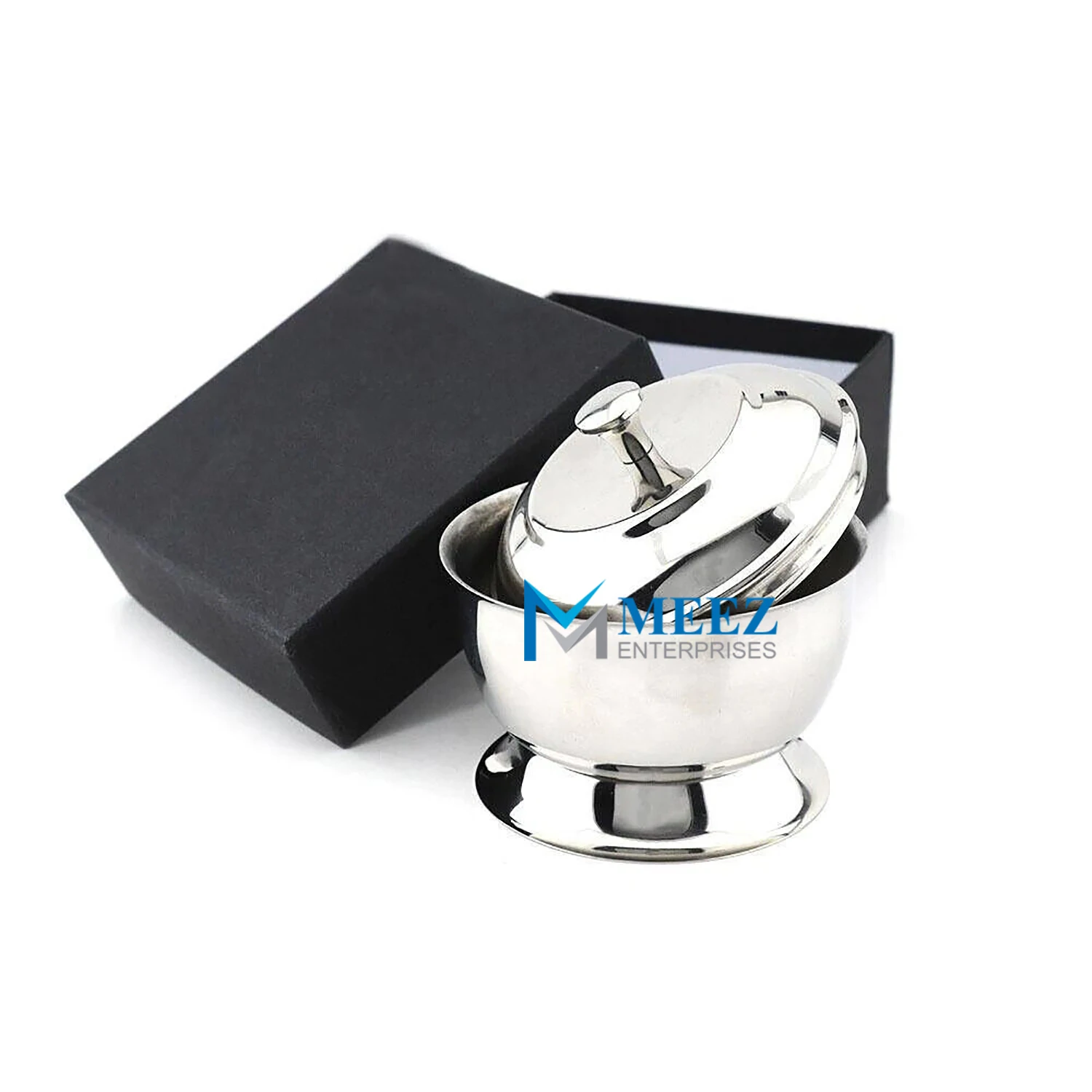 Stainless Steel Shaving Soap Bowl With Lid Hand Assembled For Mens Clean Shave Beauty Instruments