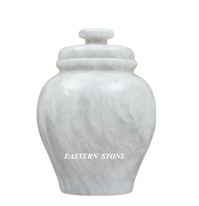 Adult White Onyx Marble Western Style Funeral Urn for Human Cremation