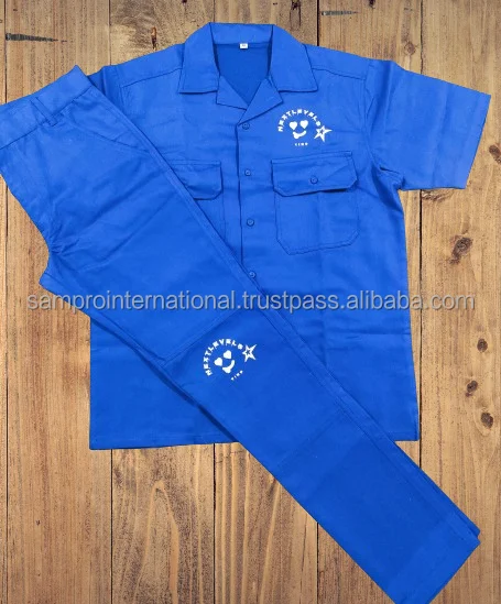 Wholesale OEM Latest Design Cotton Workwear Working Uniform custom Dicki Suits New Short Sleeve 2 Piece Mens suit