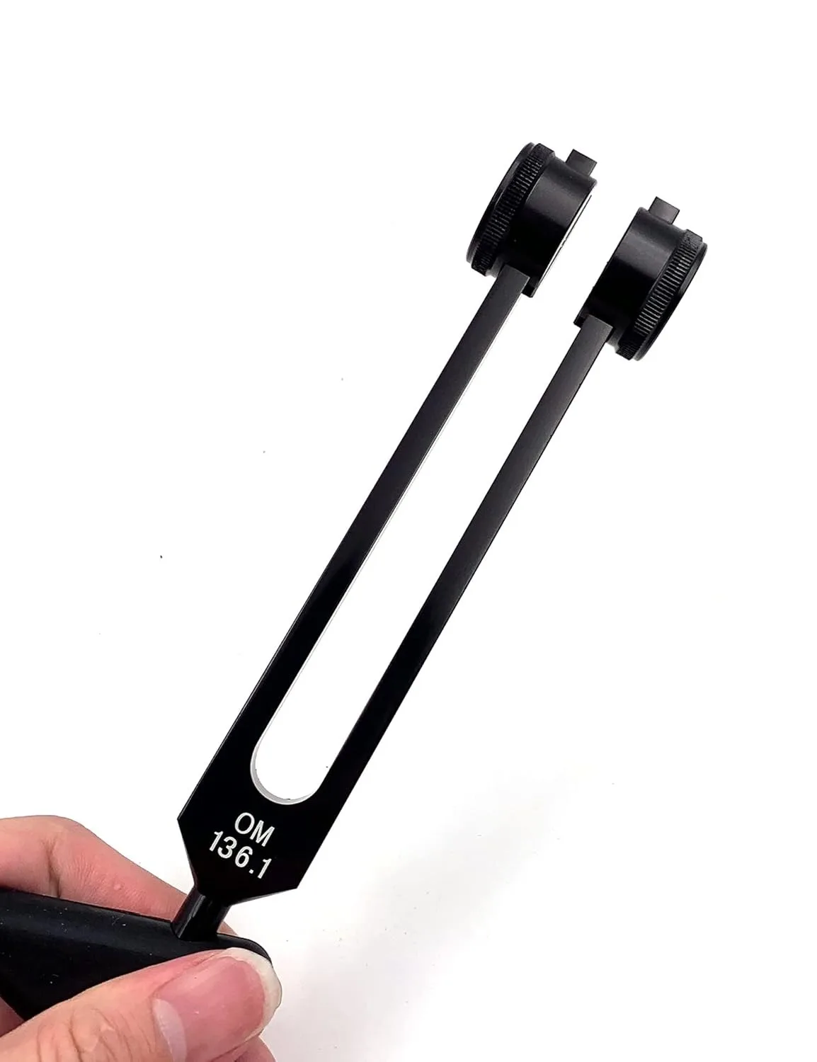 OM 136.1 hz Tuning Fork Black Coated with Silicon Hammer Available in Stainless Steel Aluminam and Silver Material