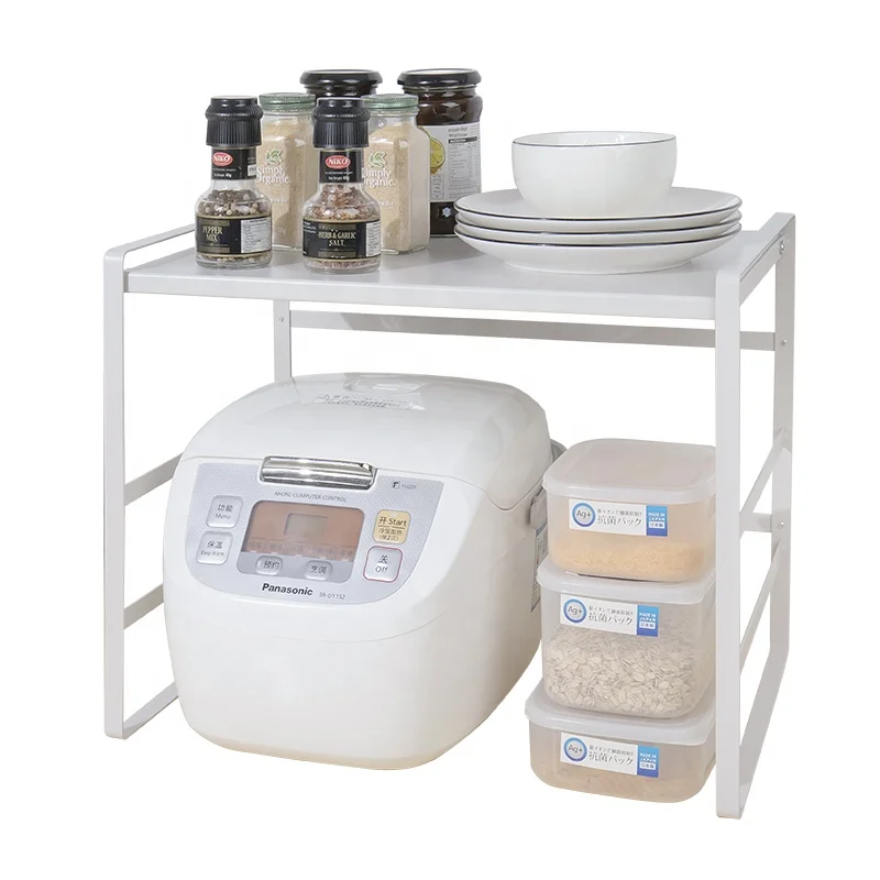 2-Tier Kitchen Microwave Oven Heavy Duty Shelf Rack with hooks Microwave Stand kitchen organizer