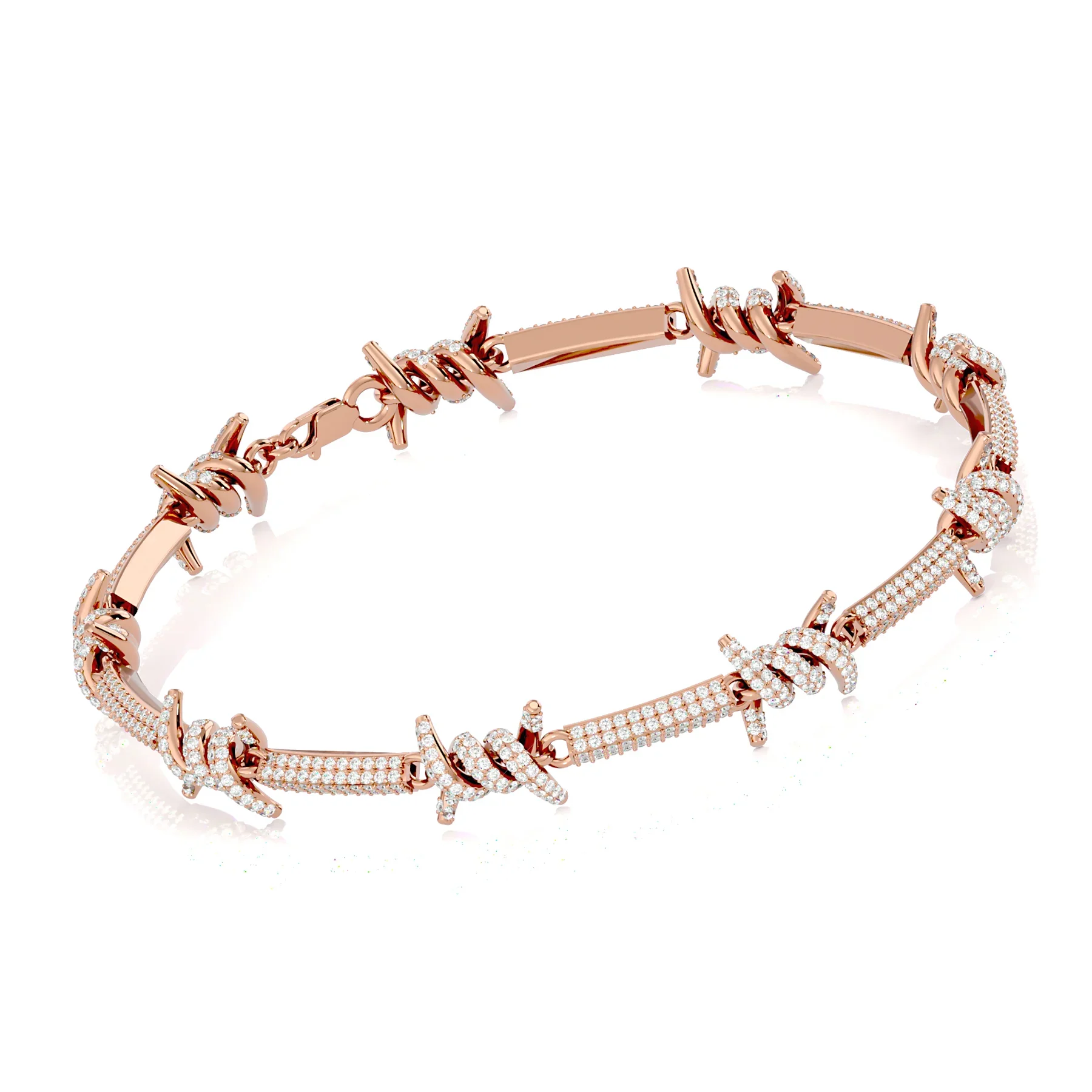 High Quality Best Selling Barbed Wire Spiked Pure Solid Gold Bracelet African American European Cool Stylish Celebrity Bracelet