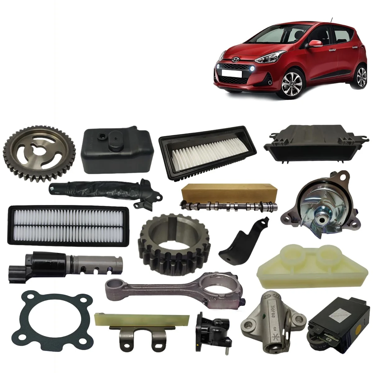 Hyundai Grand i10 Auto Parts- Headlight Accessories Compressor Front Grill Air Filter Moulding Radiator Fog Lamp Fan Mat Bodykit