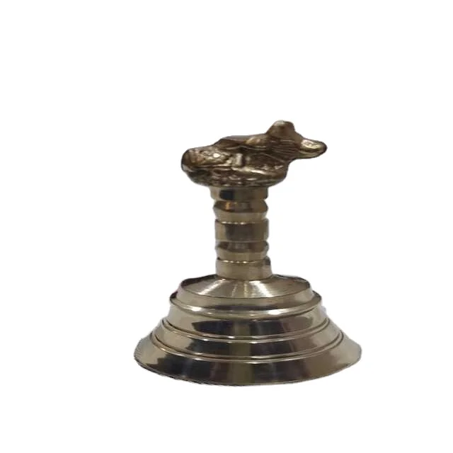 Nandi Brass Pooja Bell with Nandi  Sitting on top Made of Top High Quality Brass, Extra Loud Noise Premium Quality.