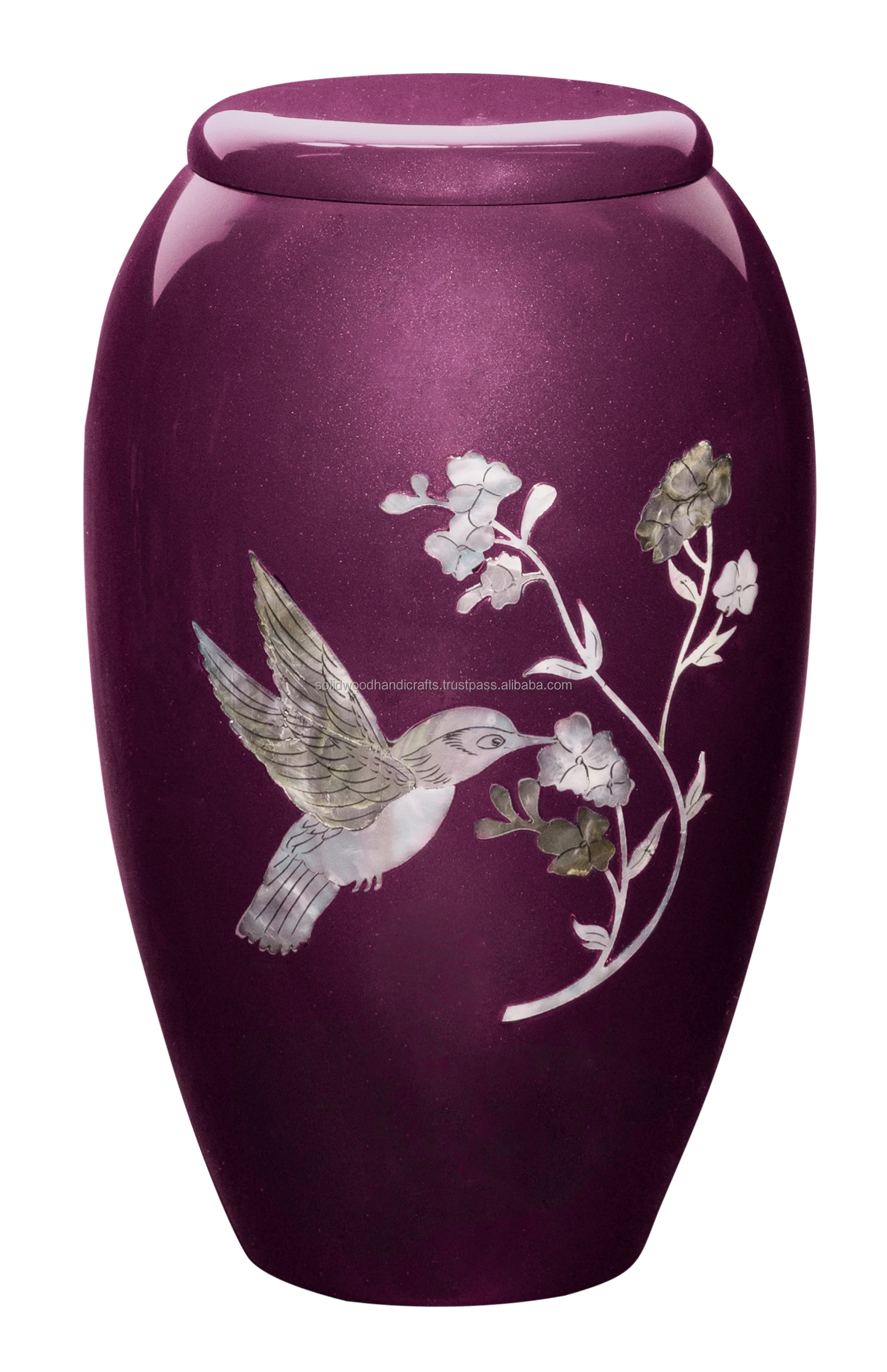 Purple Color Brass Adult Cremation Urns Handmade Metal Urns For Male and Female Decorative Urns Burial Urns At Low Price