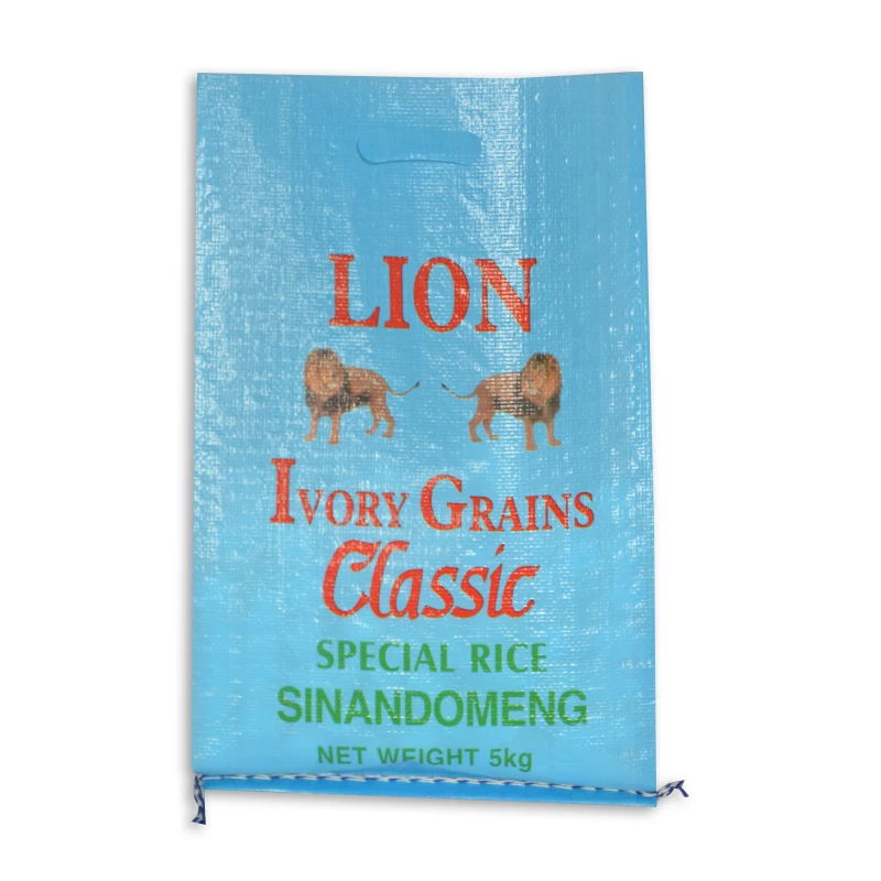 5 кг 10 кг БОПП ламинированный плетеный мешок для риса мешок с D ручкой для упаковки зерна, кукурузы, бобов, муки, корма