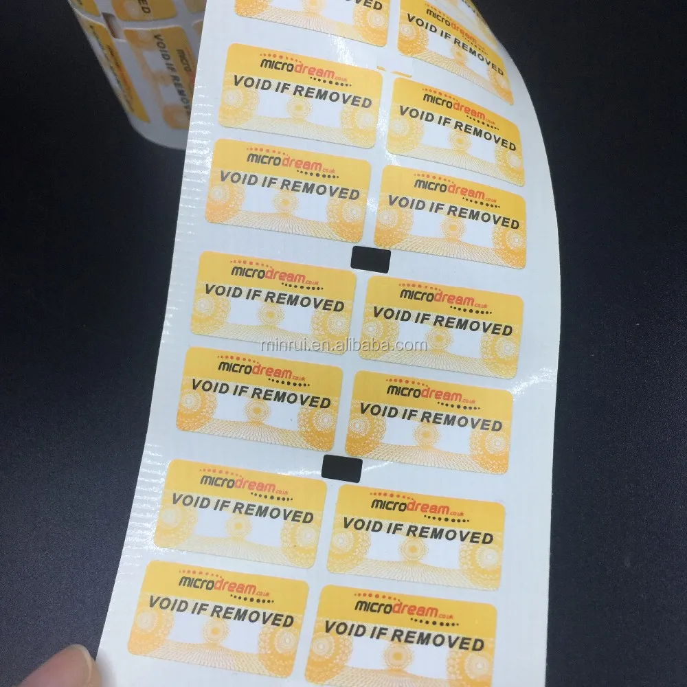 Customized date warranty anti-theft security sealing label easily destructible stickers