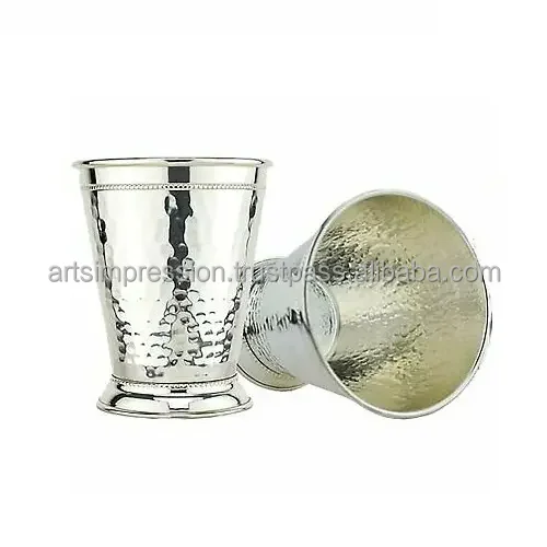 Indian Fancy Wine Copper Glass Drinking Glass Metal Pure Copper Glass Tumbler Hammered Design Drink Ware 300 ml Set Of 2