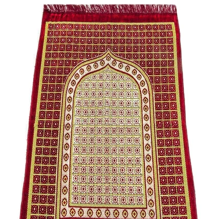 Velvet Economic Prayer Mat Muslim Praying Rug Traditional Islamic Accessories 220 Gram 117 * 67 cm High Quality Sajjadah