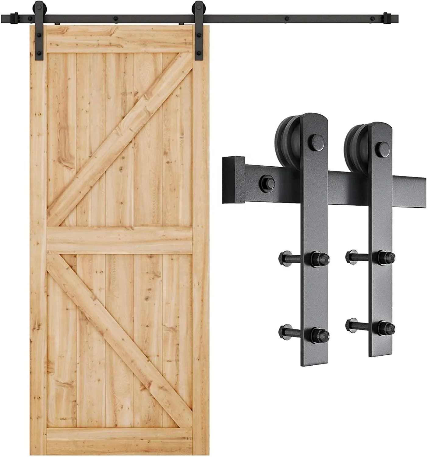 Wholesale Kinmade Rolling Door Track Hardware Manufacturer Sliding Wooden Door Hanging Barn Door Hardware Kit