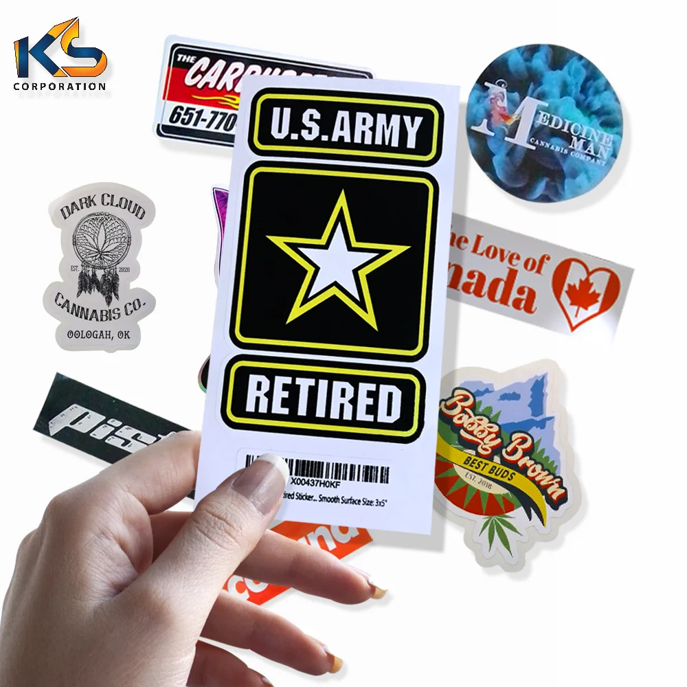 Custom AK US Army Retired Sticker Vet Veteran Star Logo Vinyl Sticker for Car Motorcycle Laptop Window Any Smooth Surface