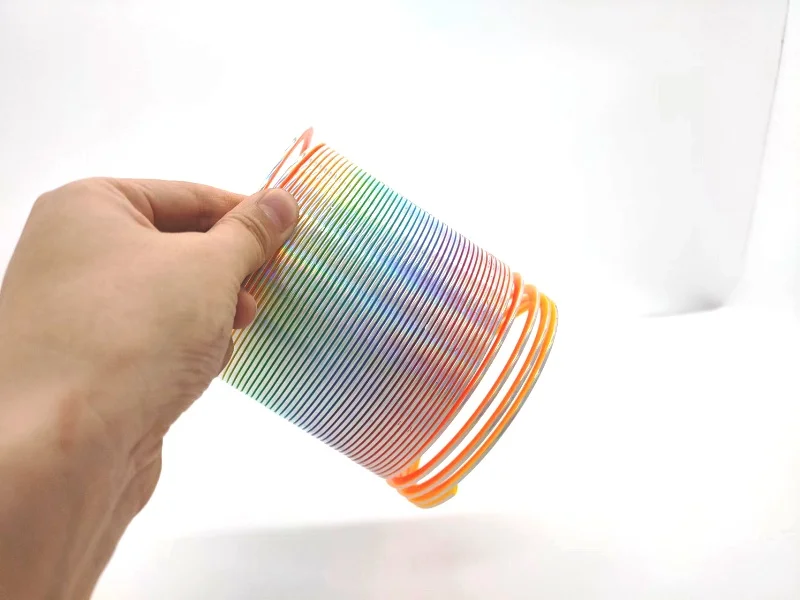 Plastic Silver Colorful Giant Rainbow Spring Funny Toy
