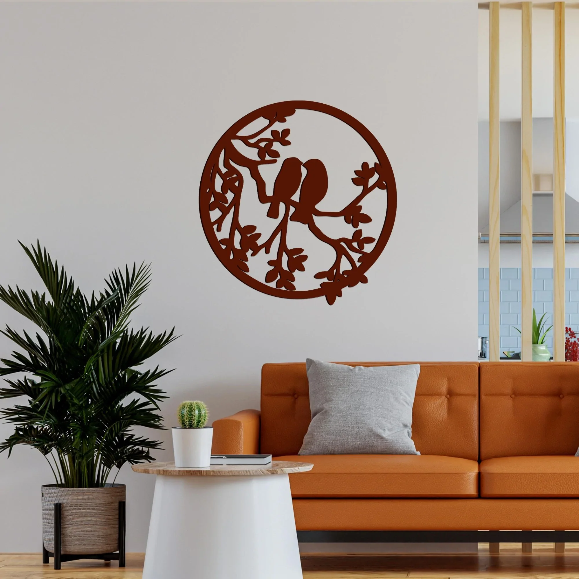 NIEN Customised OEM Wood Wall Decor Wall Art Round Hanging Decoration Modern Geometric Wooden Frame Wall Art for Kitchen Living