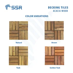 SSR VINA interlocking decking tiles acacia wood deck tile interlocking outdoor deck tiles made in Vietnam